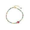 Wholesale Handmade African Turquoise Red Coral Copper Natural Stone Geometric Style Chain Necklace For Women
