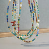Wholesale Handmade African Turquoise Red Coral Copper Natural Stone Geometric Style Chain Necklace For Women