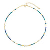 Wholesale Handmade African Turquoise Red Coral Copper Natural Stone Geometric Style Chain Necklace For Women