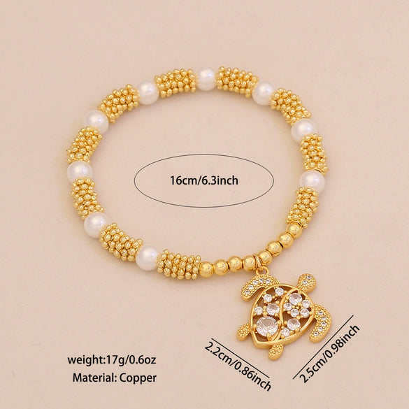 Wholesale Handmade Animal Pattern Metal Bracelet For Women With Marine Turtle And Fish Tail Design