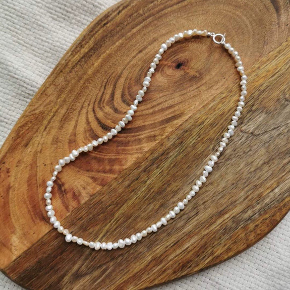 Wholesale Handmade Baroque Natural Shaped Freshwater Pearl Clavicle Chain Necklace With Copper 14K Gold Plated Accessories