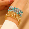 Wholesale Handmade Bead Bohemian Geometric Elastic Folding Bracelet Jewelry