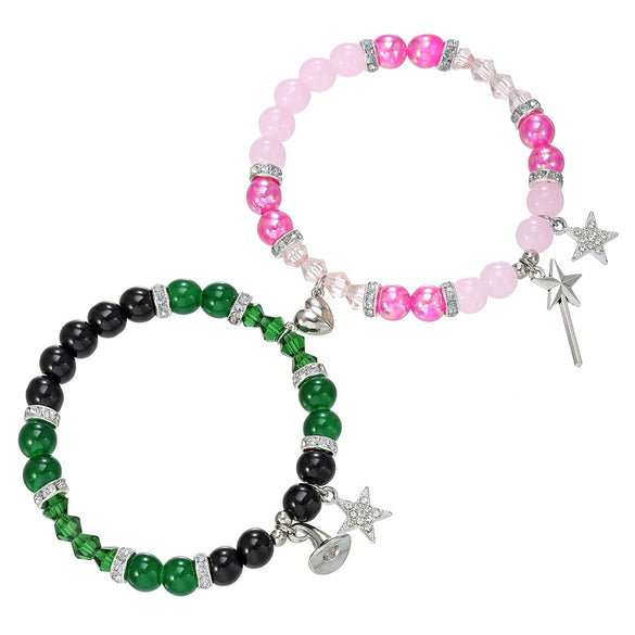 Wholesale Handmade Beaded Alloy Wicked Bracelet With Geometric Design And Witch Hat Princess Magic Wand Pendant