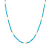 Wholesale Handmade Beaded Blue Turquoise Natural Stone Heart Pendant Stainless Steel 18K Gold Electroplated Clavicle Chain Necklace For Women