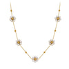 Wholesale Handmade Beaded Chain Flower Pearl Geometric Calendering Chain Electroplated Necklace For Women