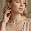 Wholesale Handmade Beaded Chain Flower Pearl Geometric Calendering Chain Electroplated Necklace For Women
