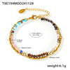 Wholesale Handmade Beaded Collarbone Necklace And Bracelet Set With Natural Stone And Imitation Pearl Light Luxury Style Electroplated
