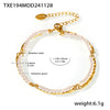 Wholesale Handmade Beaded Collarbone Necklace And Bracelet Set With Natural Stone And Imitation Pearl Light Luxury Style Electroplated