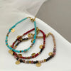 Wholesale Handmade Beaded Elegant Geometric Stainless Steel Natural Stone Bracelet For Women With Electroplating