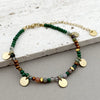 Wholesale Handmade Beaded Elegant Geometric Stainless Steel Natural Stone Bracelet For Women With Electroplating