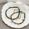 Wholesale Handmade Beaded Elegant Geometric Stainless Steel Natural Stone Bracelet For Women With Electroplating