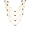 Wholesale Handmade Beaded Necklace For Women Ferris Wheel Design With Geometric Lapis Lazuli Pendant Stainless Steel Tiger Eye Stone Chain Gold Plated