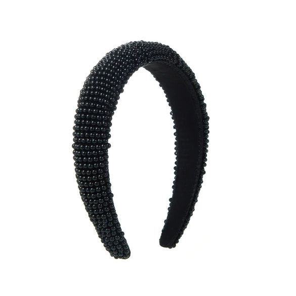 Wholesale Handmade Beaded Sponge Headband With Pearls And Geometric Style For Women