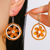 Wholesale Handmade Beads 14K Gold Ear Needle Fruit Shape Orange Earrings For Women