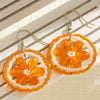 Wholesale Handmade Beads 14K Gold Ear Needle Fruit Shape Orange Earrings For Women