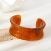 Wholesale Handmade Brown Gradient Cshaped Concave Resin Open Bracelet For Women Highend Jewelry