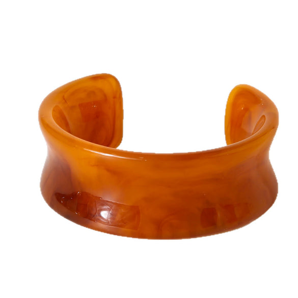 Wholesale Handmade Brown Gradient Cshaped Concave Resin Open Bracelet For Women Highend Jewelry