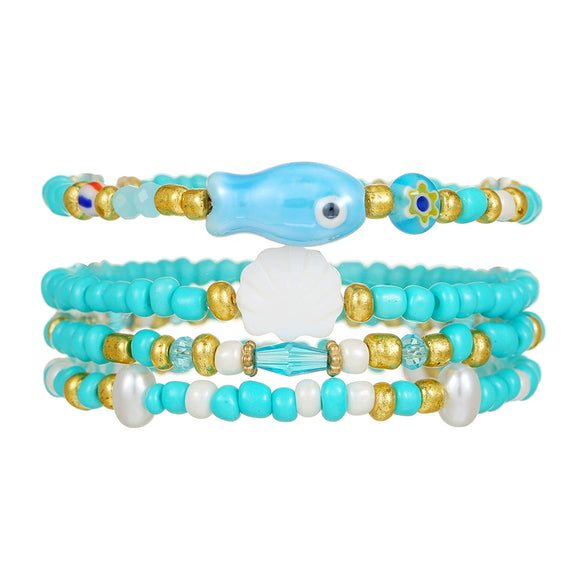 Wholesale Handmade Ceramic Rice Bead Bracelet With Animal And Zodiac Pattern Unisex Style