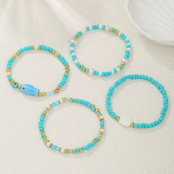 Wholesale Handmade Ceramic Rice Bead Bracelet With Animal And Zodiac Pattern Unisex Style