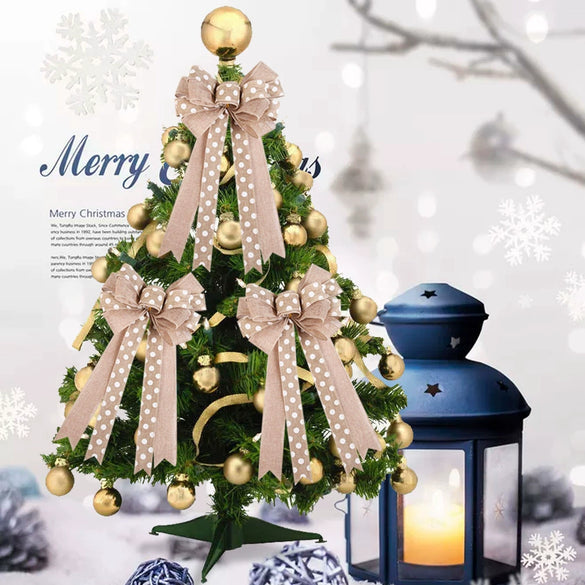 Wholesale Handmade Cloth Christmas Bow Ornaments Pendant For Christmas Tree Decorations