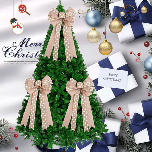 Wholesale Handmade Cloth Christmas Bow Ornaments Pendant For Christmas Tree Decorations