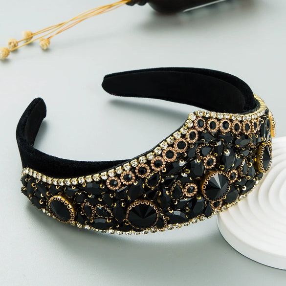 Wholesale Handmade Cloth Headband In Light Luxury Style Baroque Retro Exaggerated Design For Women