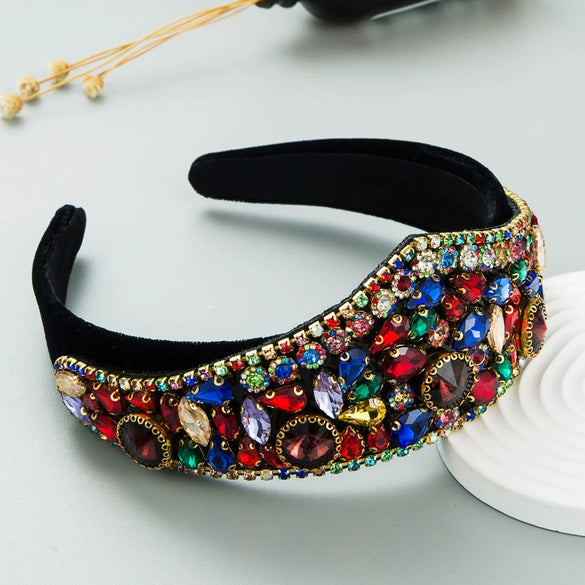Wholesale Handmade Cloth Headband In Light Luxury Style Baroque Retro Exaggerated Design For Women