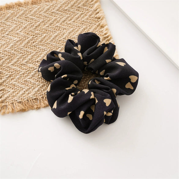 Wholesale Handmade Cloth Heart Hair Ring For Girls High Elasticity Summer New Ins Style