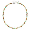 Wholesale Handmade Coconut Shell And Green Aventurine Geometric Pattern Unisex Necklace