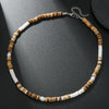 Wholesale Handmade Coconut Shell And Green Aventurine Geometric Pattern Unisex Necklace