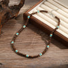 Wholesale Handmade Coconut Shell And Green Aventurine Geometric Pattern Unisex Necklace