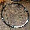 Wholesale Handmade Coconut Shell And Green Aventurine Geometric Pattern Unisex Necklace