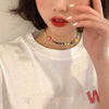 Wholesale Handmade Colorful Rice Beads Braided Smiley Bohemian Collarbone Necklace