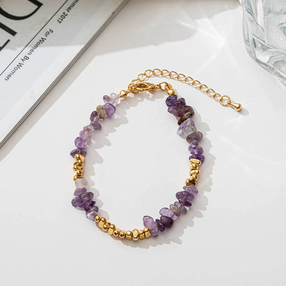 Wholesale Handmade Copper And Natural Stone Geometric Clavicle Necklace