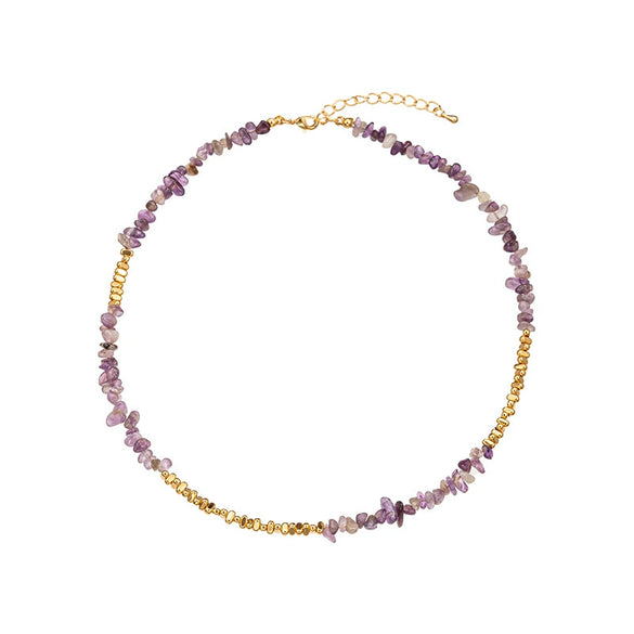 Wholesale Handmade Copper And Natural Stone Geometric Clavicle Necklace