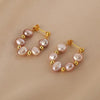 Wholesale Handmade Copper Baroque Colorful Irregular Pearl Women's Earrings