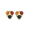 Wholesale Handmade Copper Flower Pattern Natural Stone Inlaid Zircon Palace Style Women's Earrings