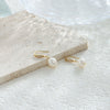 Wholesale Handmade Copper Freshwater Pearl Ear Hook Earrings With Diamonds Natural Style