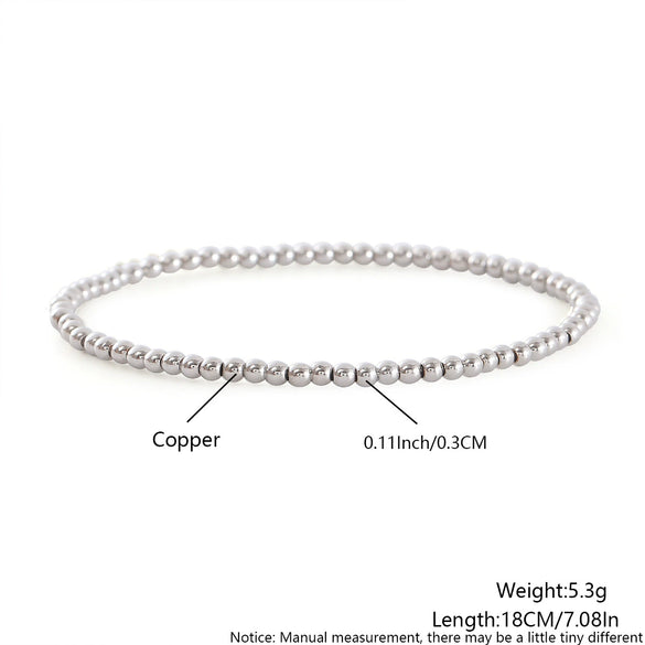 Wholesale Handmade Copper Geometric Minimalist Women's Stacked Beads Elastic Rope Bracelet