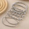 Wholesale Handmade Copper Geometric Minimalist Women's Stacked Beads Elastic Rope Bracelet