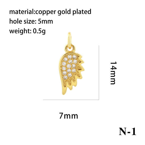 Wholesale Handmade Copper Jewelry Accessories With Inlaid Zircon And Cartoon Characters Angel Boy Girl Small Pendant Diy Necklace