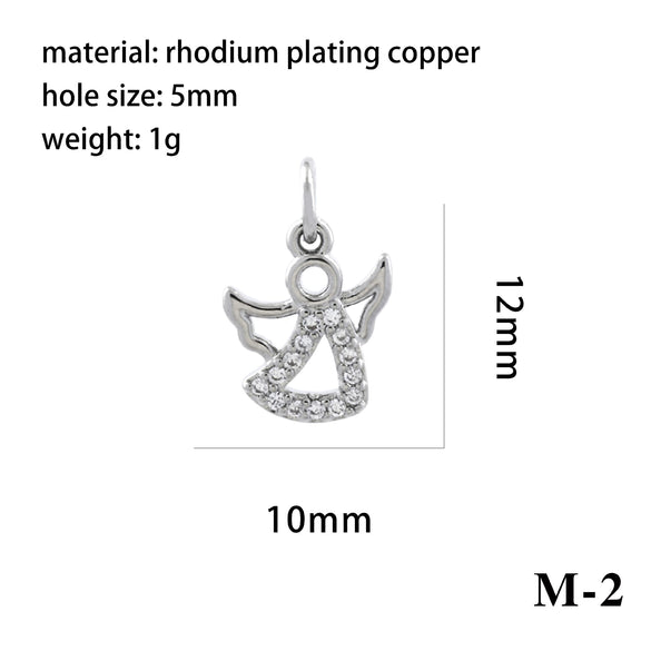 Wholesale Handmade Copper Jewelry Accessories With Inlaid Zircon And Cartoon Characters Angel Boy Girl Small Pendant Diy Necklace