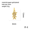 Wholesale Handmade Copper Jewelry Accessories With Inlaid Zircon And Cartoon Characters Angel Boy Girl Small Pendant Diy Necklace