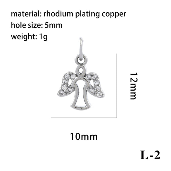 Wholesale Handmade Copper Jewelry Accessories With Inlaid Zircon And Cartoon Characters Angel Boy Girl Small Pendant Diy Necklace