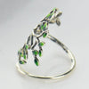 Wholesale Handmade Copper Women's Leaf Branch Ring With Zircon Treatment