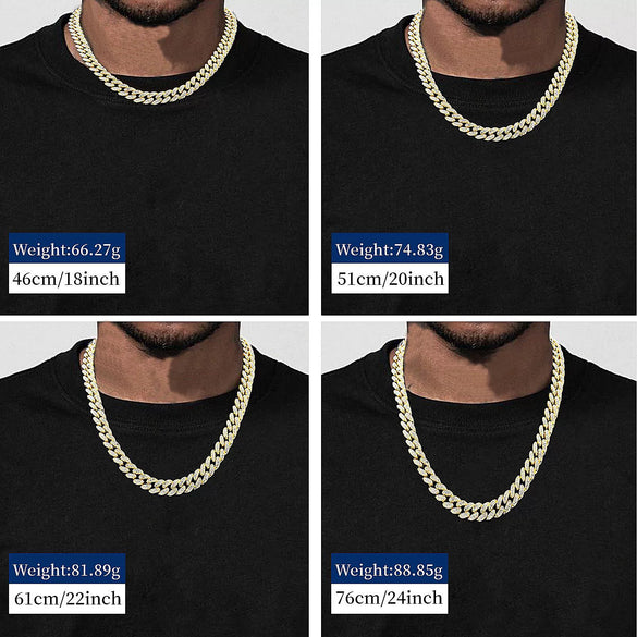 Wholesale Handmade Diamond Hiphop Gold Plated Copper Cuban Chain Necklace For Unisex