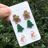 Wholesale Handmade Diy 3Piece Christmas Earrings With Acrylic Pendant Of Christmas Tree Gingerbread Man Snowman Cartoon Characters