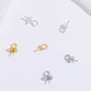 Wholesale Handmade Diy S925 Sterling Silver Round Bead Holder Earrings Pendant Needle Holder With Electroplating