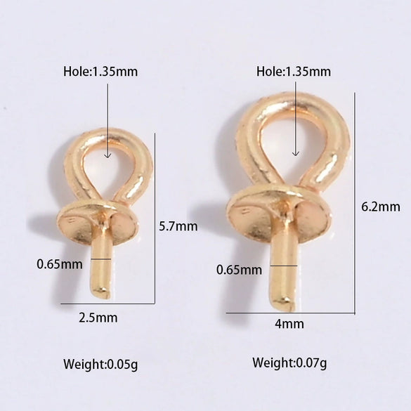 Wholesale Handmade Diy S925 Sterling Silver Round Bead Holder Earrings Pendant Needle Holder With Electroplating