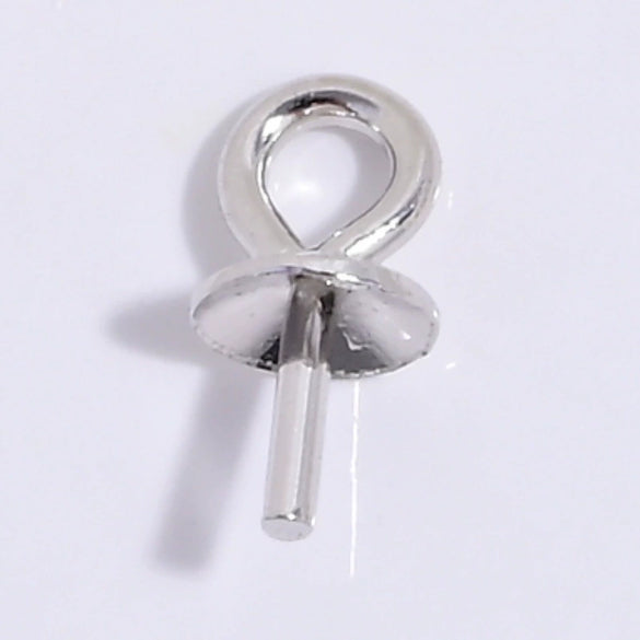 Wholesale Handmade Diy S925 Sterling Silver Round Bead Holder Earrings Pendant Needle Holder With Electroplating